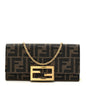 Fabric Jacquard FF 1974 Continental Wallet On Chain Tobacco Moro