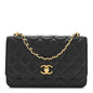 Shiny Lambskin Quilted Dynasty Wallet On Chain WOC Black