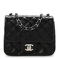Lambskin Quilted Mini Square Flap Black