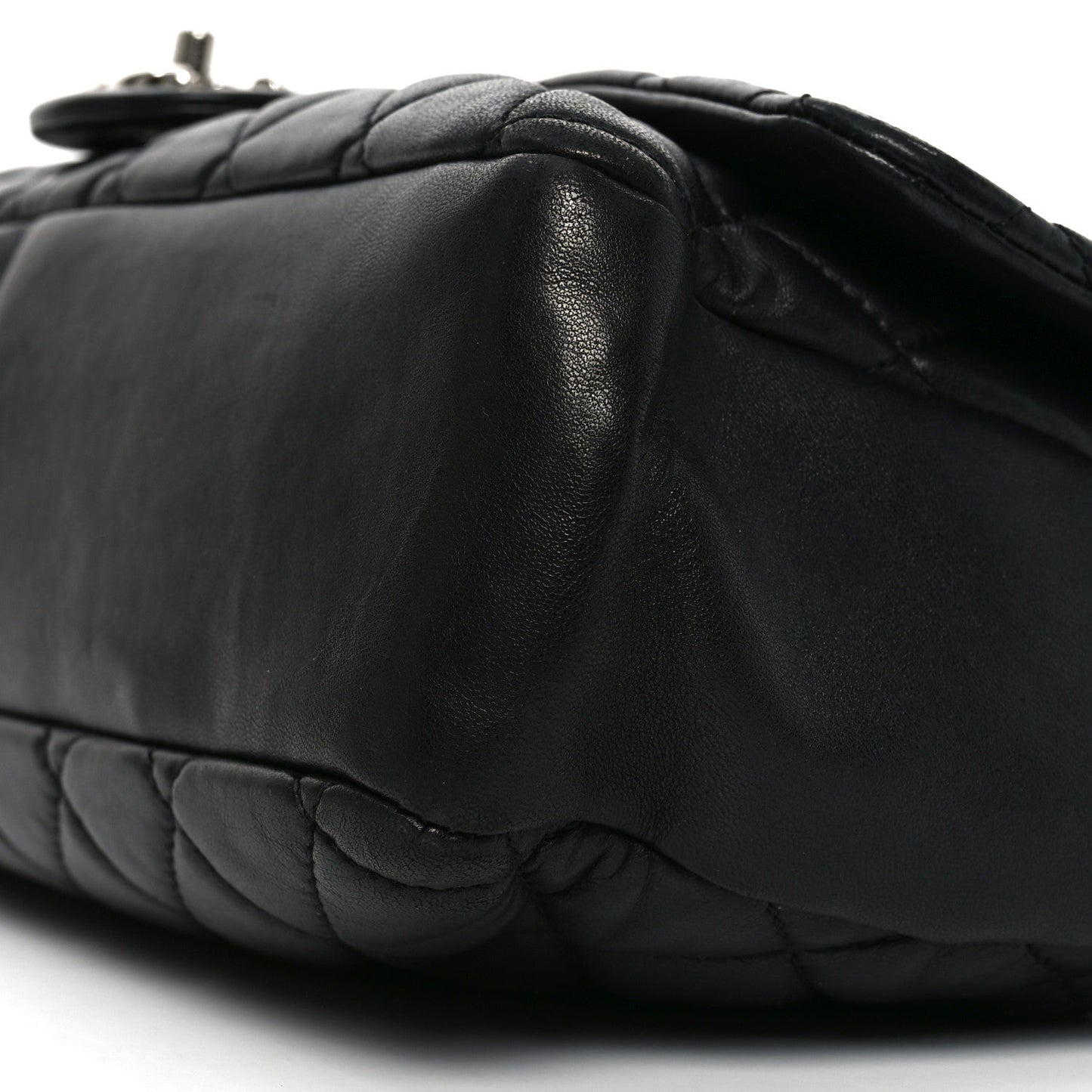 Lambskin Quilted Jumbo Coco Rain Flap Black