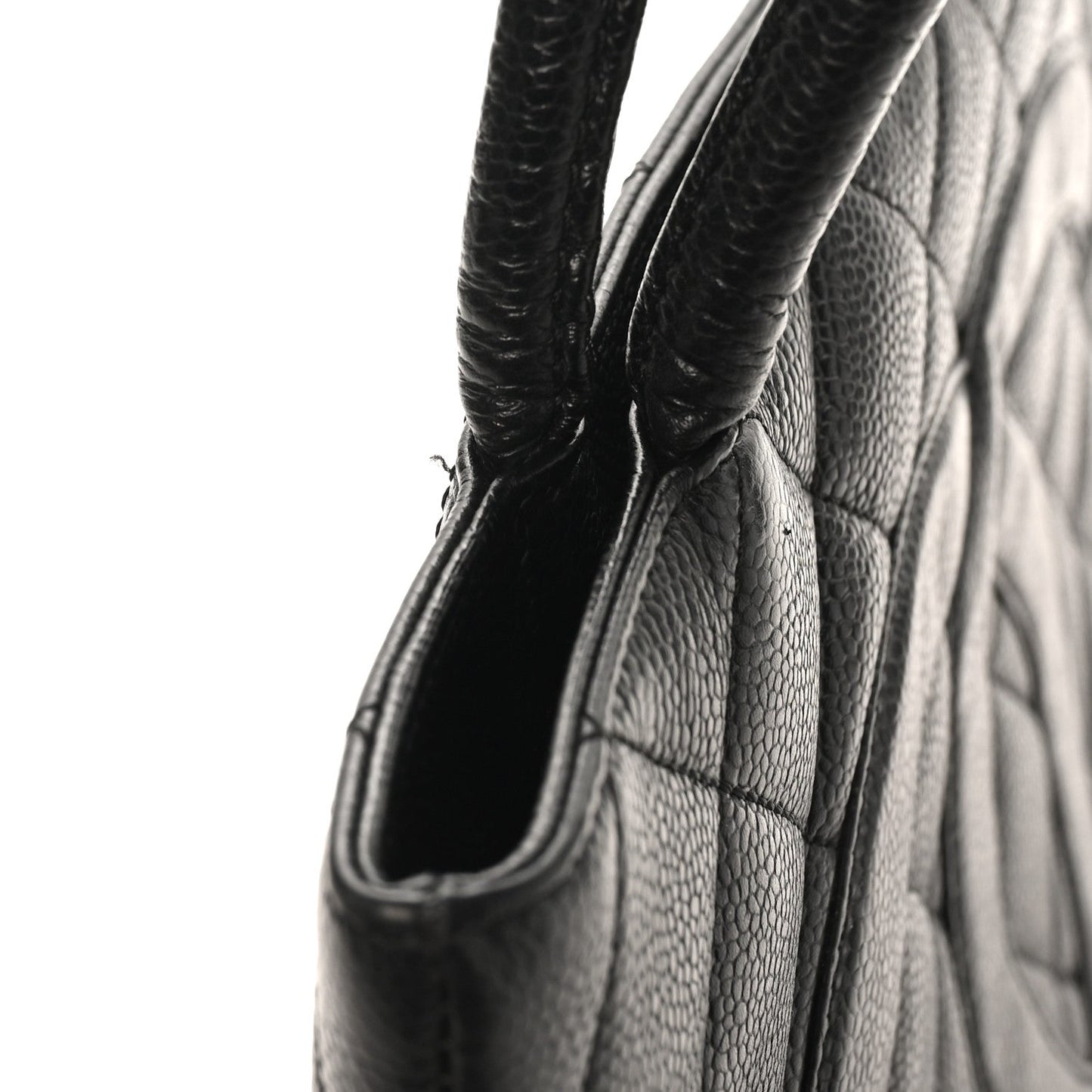 Caviar Quilted Medallion Tote Black