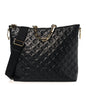 Lambskin Embossed Monogram Coussin Hobo MM Black