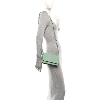 Saffiano Lux Metal Flap Wallet Acquamarina
