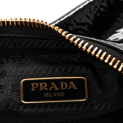 Patent Naplak Re-Edition 2005 Shoulder Bag With Charm Black