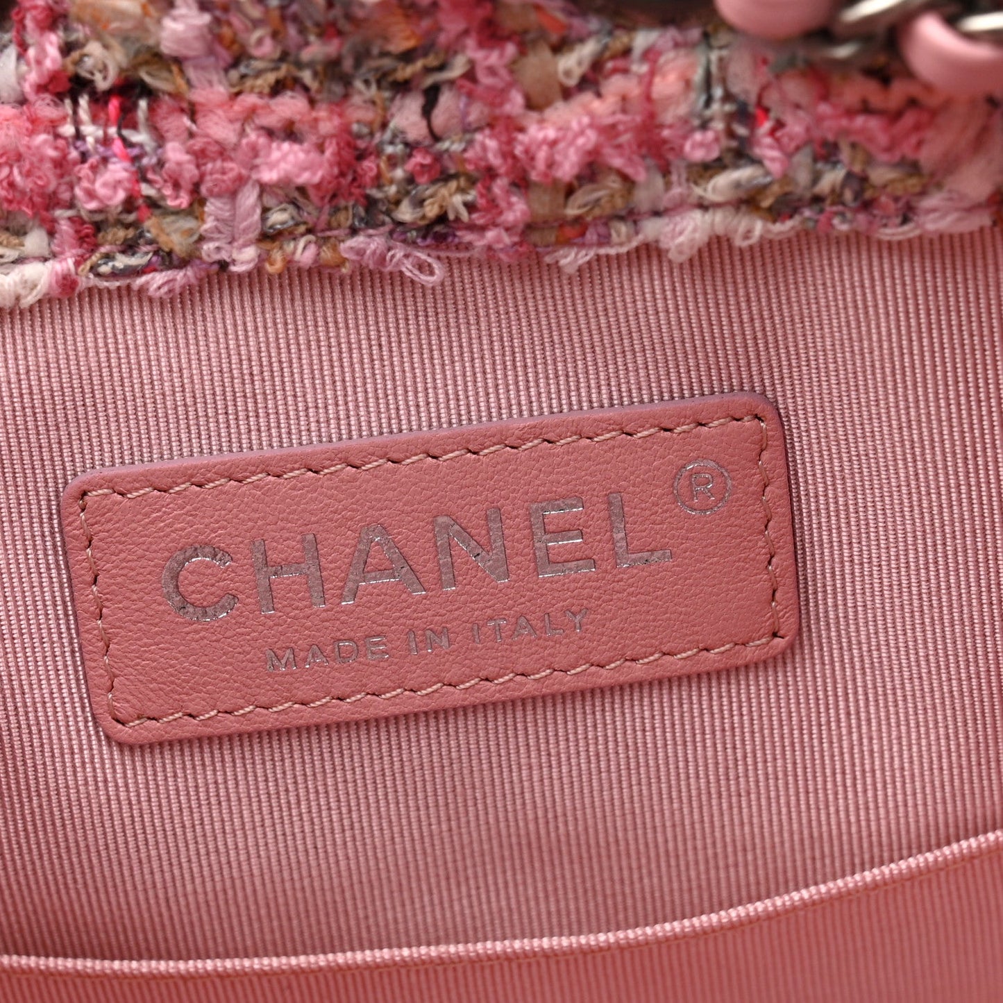 Tweed Calfskin Quilted Gabrielle Backpack Pink