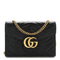 Calfskin Matelasse GG Marmont Chain Wallet Black