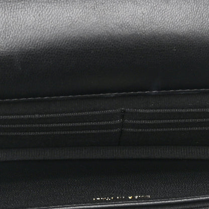 Lambskin Quilted Trendy CC Wallet On Chain WOC Black