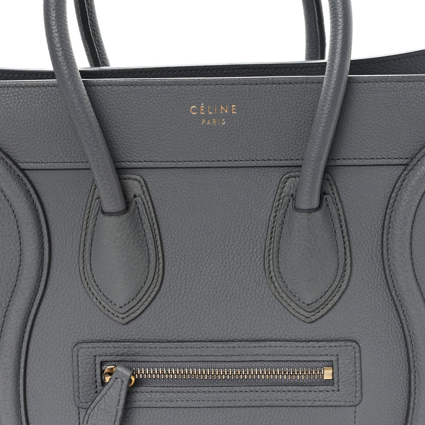 Baby Drummed Calfskin Micro Luggage Kohl