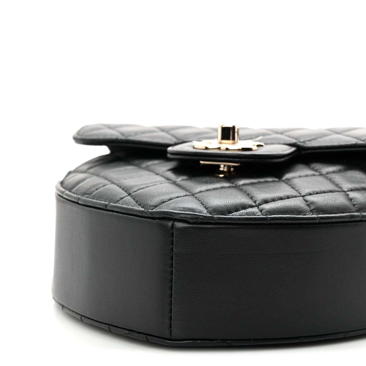 Lambskin Quilted Large CC In Love Heart Bag Black