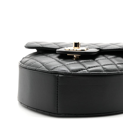 Lambskin Quilted Large CC In Love Heart Bag Black