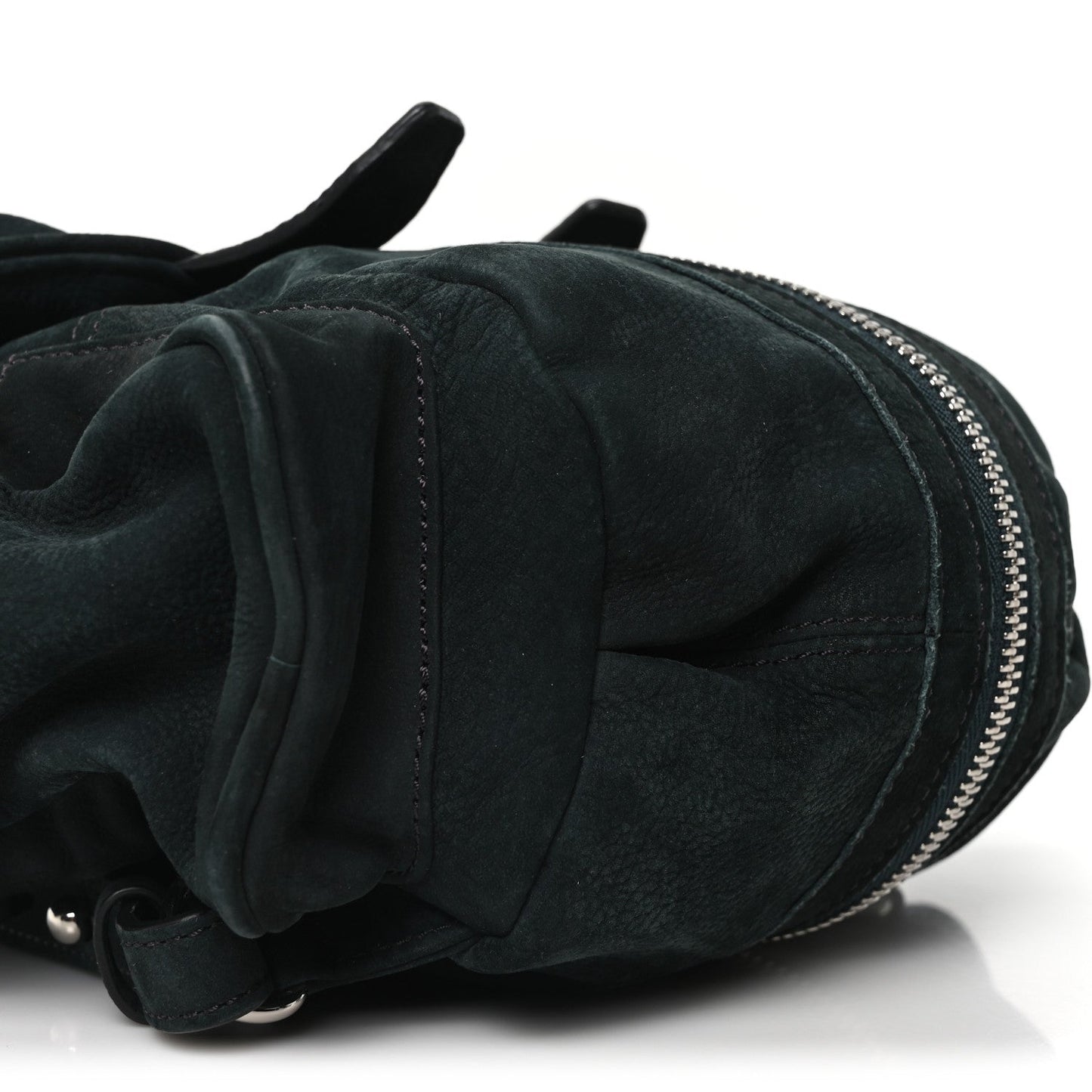 Nubuck Mini Marti Backpack Green Rhodium Hardware