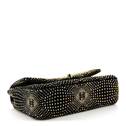 Velvet Strass Evening Flap Bag Black Gold