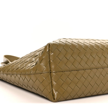 Calfskin Intrecciato Small Zipped Tote Cypress