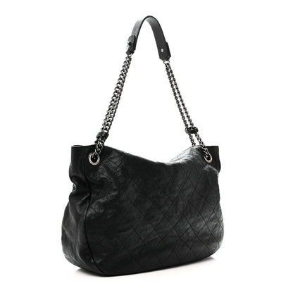 Caviar Quilted Simply CC Hobo Black