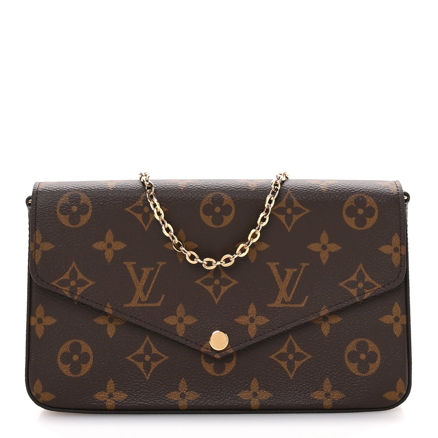 Monogram Pochette Felicie Chain Wallet Fuchsia