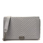 Caviar Chevron Quilted Boy Wallet On Chain WOC Grey