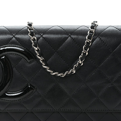Calfskin Quilted Cambon Wallet on Chain WOC Black