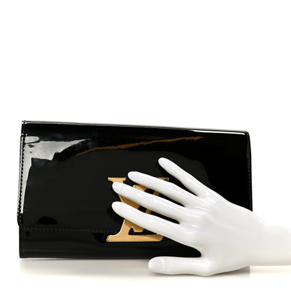 Patent Louise Clutch Black