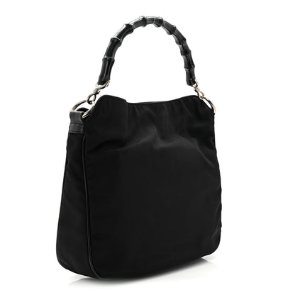 Nylon Bamboo Hobo Black