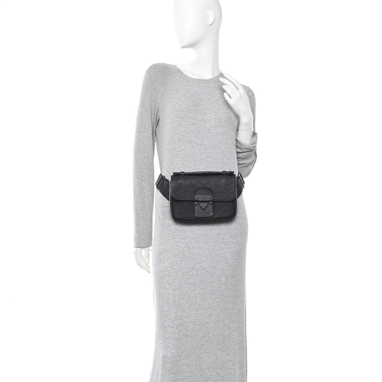 Taurillon Monogram S Lock Sling Bag Black