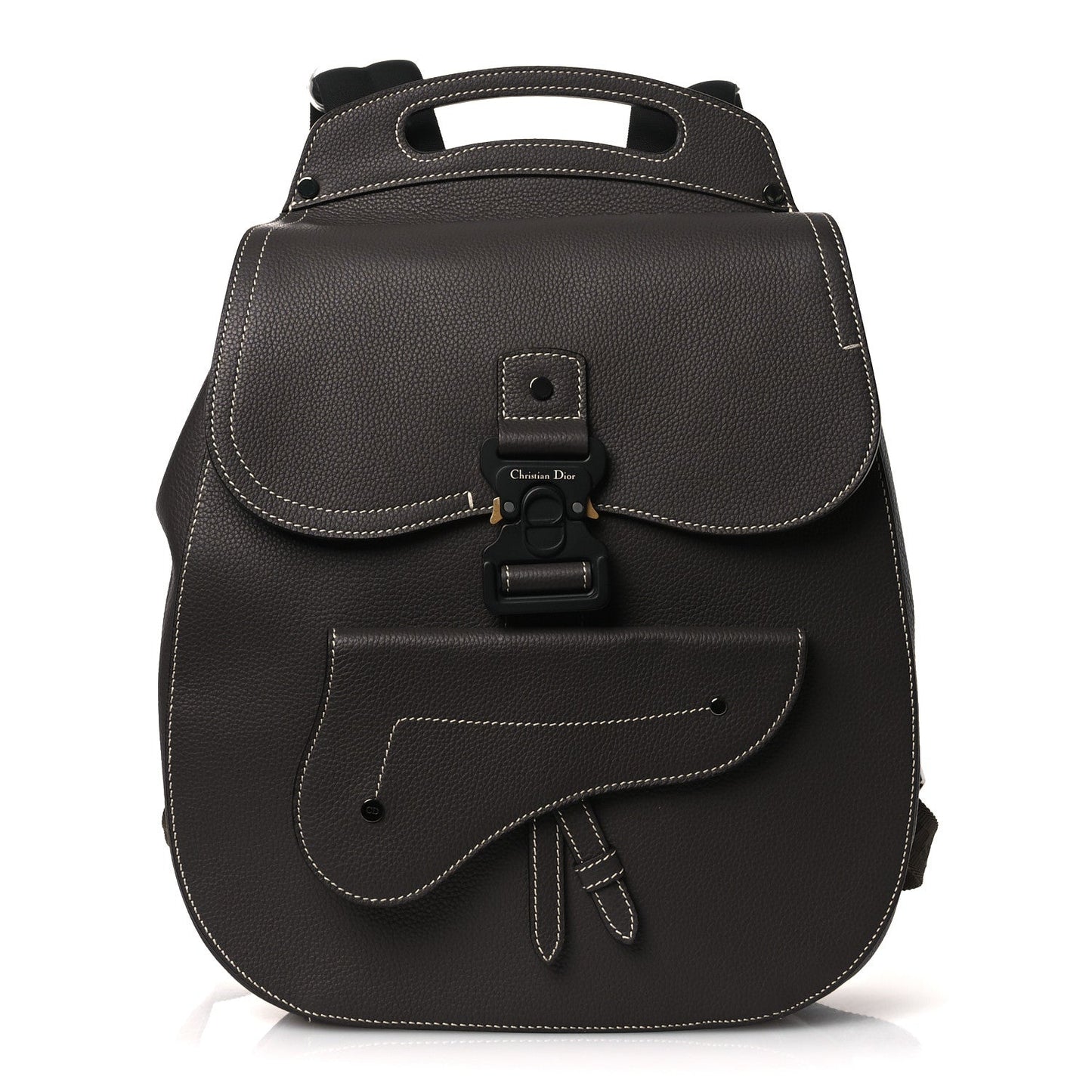 Grained Calfskin Maxi Gallop Sling Bag Grey