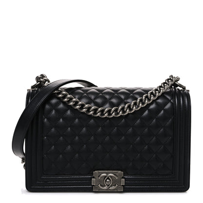 Caviar Quilted New Medium Boy Flap Black