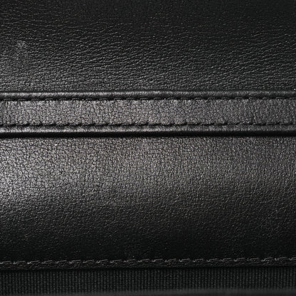 Patent Quilted Chain Around Heart Mini Chain Flap Black