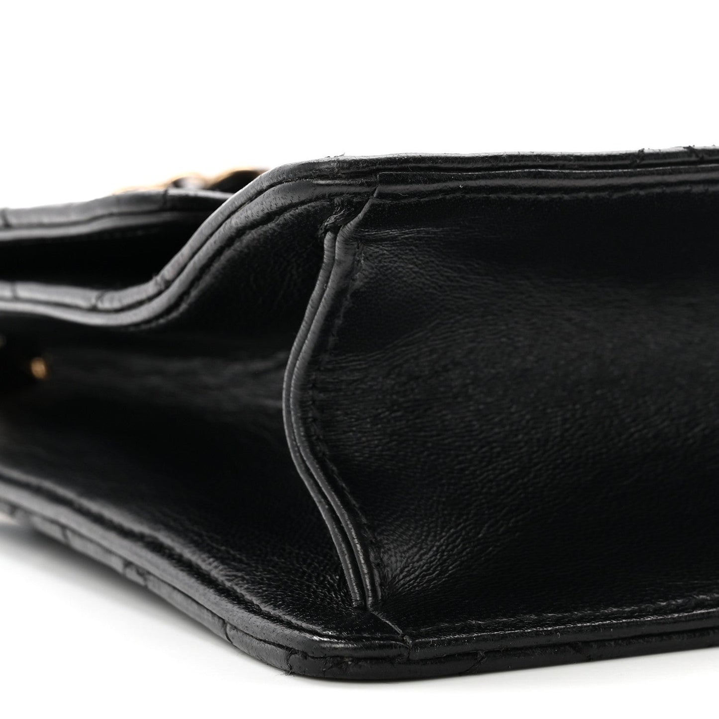 Lambskin Quilted Large Golden Class Flap Black