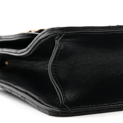 Lambskin Quilted Large Golden Class Flap Black