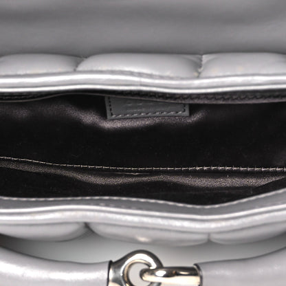 Nappa Vertical Matelasse Medium Maxi Horsebit Chain Shoulder Bag Grey