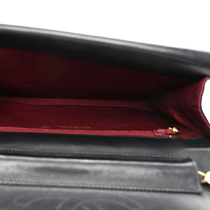Lambskin Quilted Flap Bag Black
