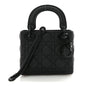 Ultra Matte Calfskin Cannage Mini Lady Dior Black