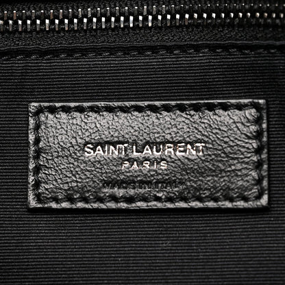 Crinkled Calfskin Matelasse Monogram Large Niki Chain Satchel Black