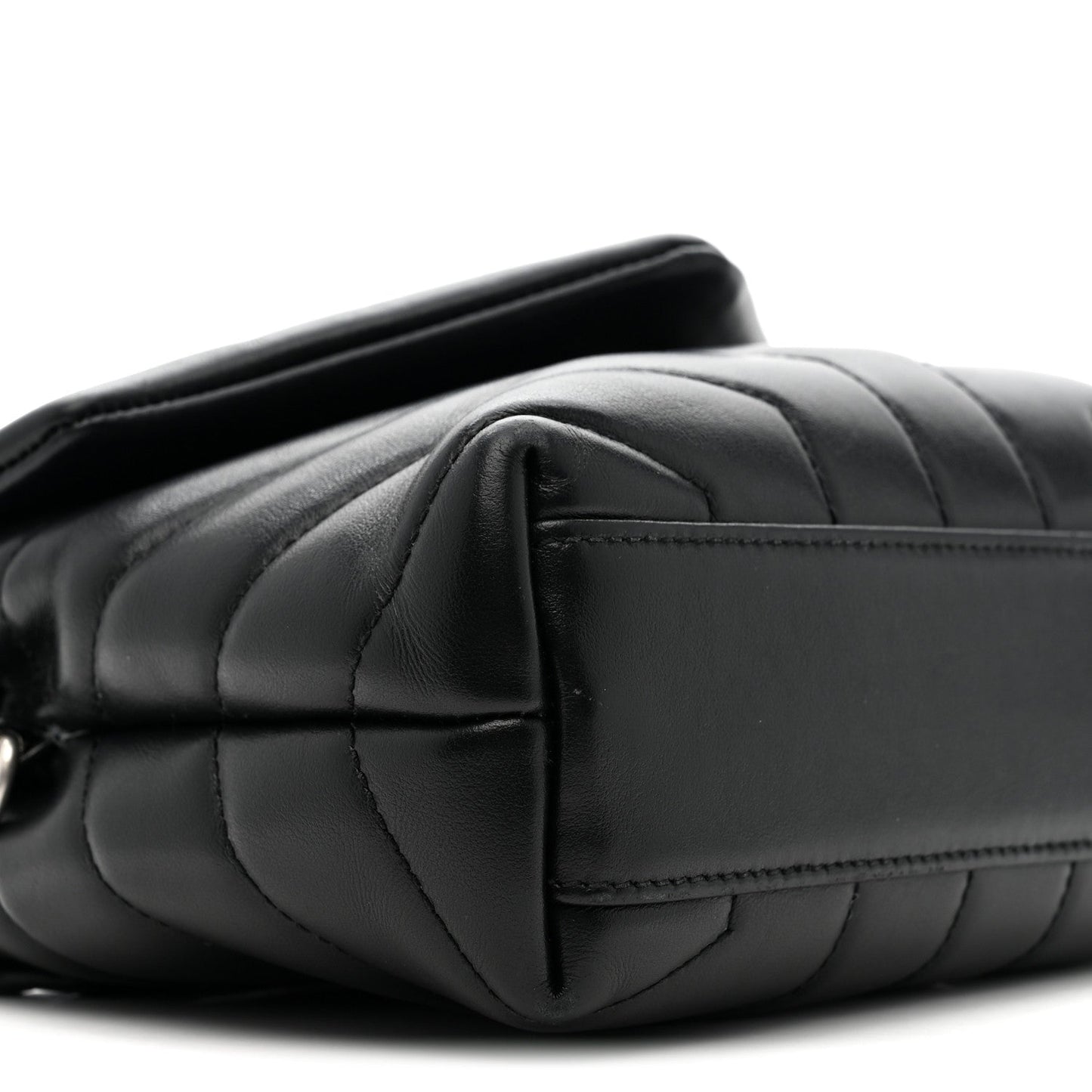 Calfskin Y Quilted Monogram Toy Loulou Crossbody Bag Black