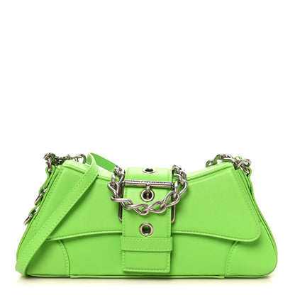 Smooth Calfskin Small Lindsay Shoulder Bag Acid Green