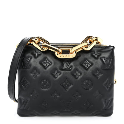 Lambskin Embossed Monogram Coussin BB Black
