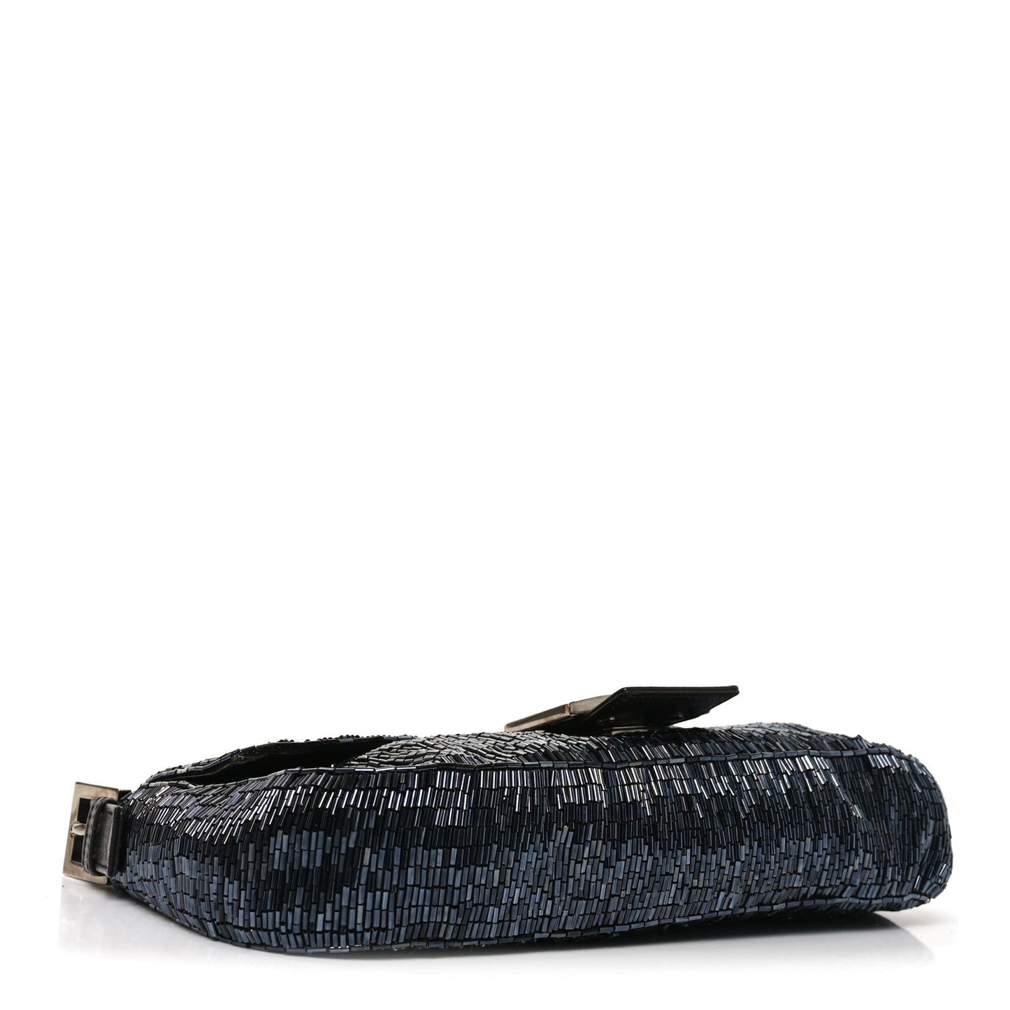 Satin Beaded Baguette Blue Brown