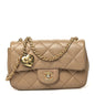Lambskin Quilted Mini Heart Charms Flap Beige