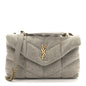 Jersey Quilted Toy Loulou Puffer Monogram Chain Satchel Chalk Beige