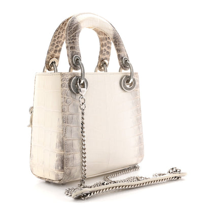 Niloticus Crocodile Himalaya Crystal Mini Lady Dior White