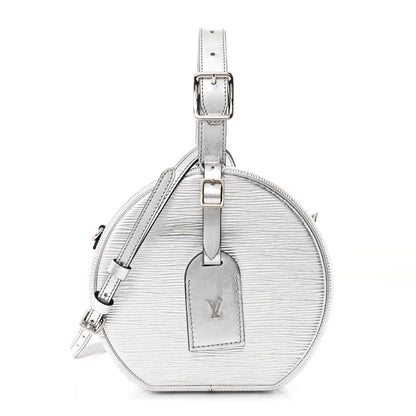 Metallic Epi Petite Boite Chapeau Silver