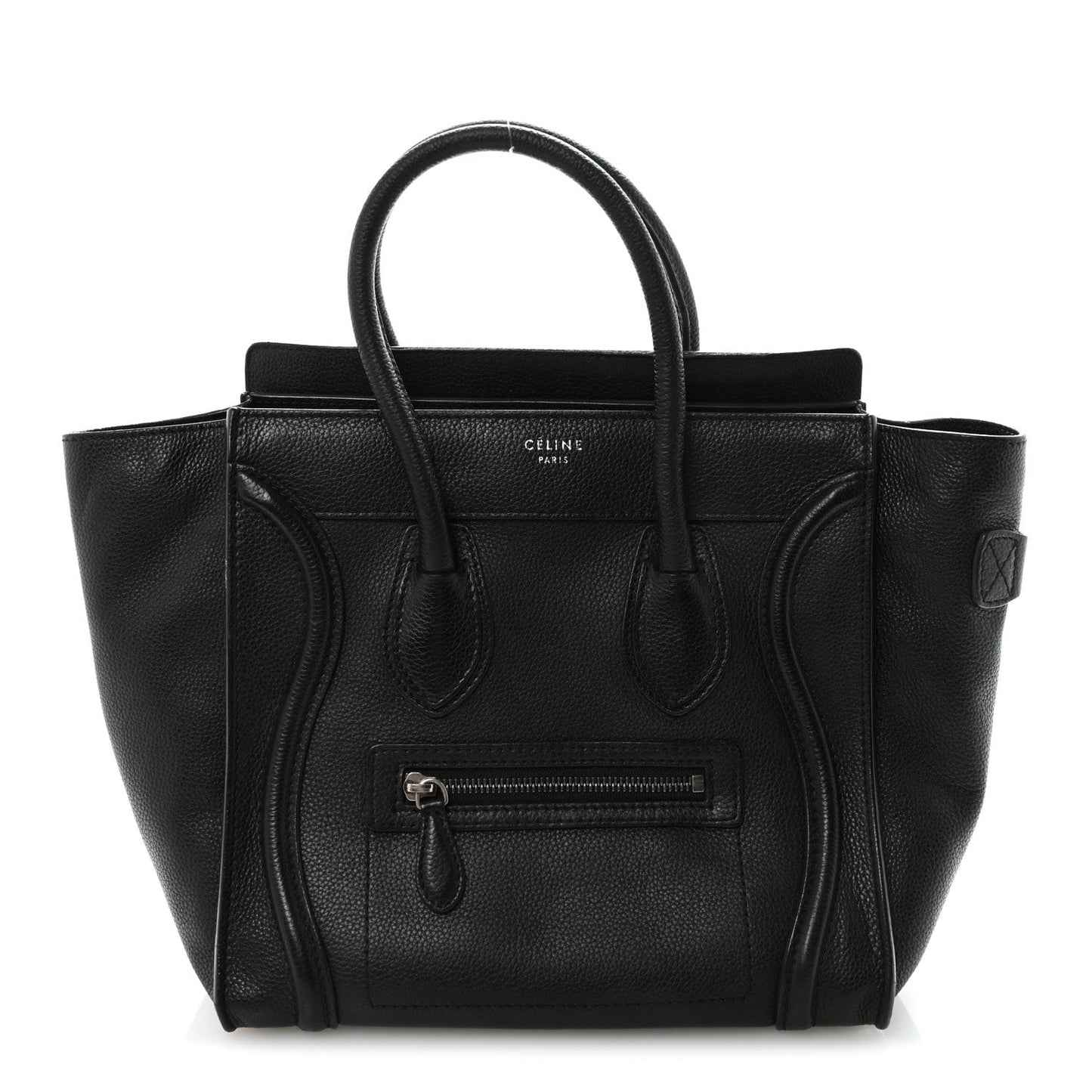 Drummed Calfskin Micro Luggage Black