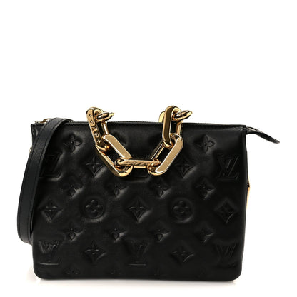 Lambskin Embossed Monogram Coussin BB Black