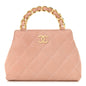 Lambskin Quilted Mini Evening Bag Pink