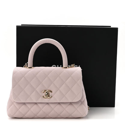 Caviar Quilted Mini Coco Handle Flap Lilac