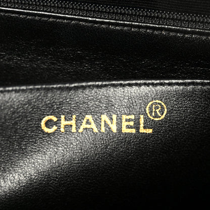 Lambskin Quilted Jumbo Single Flap Black