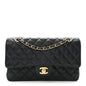 Caviar Quilted Medium Double Flap Black