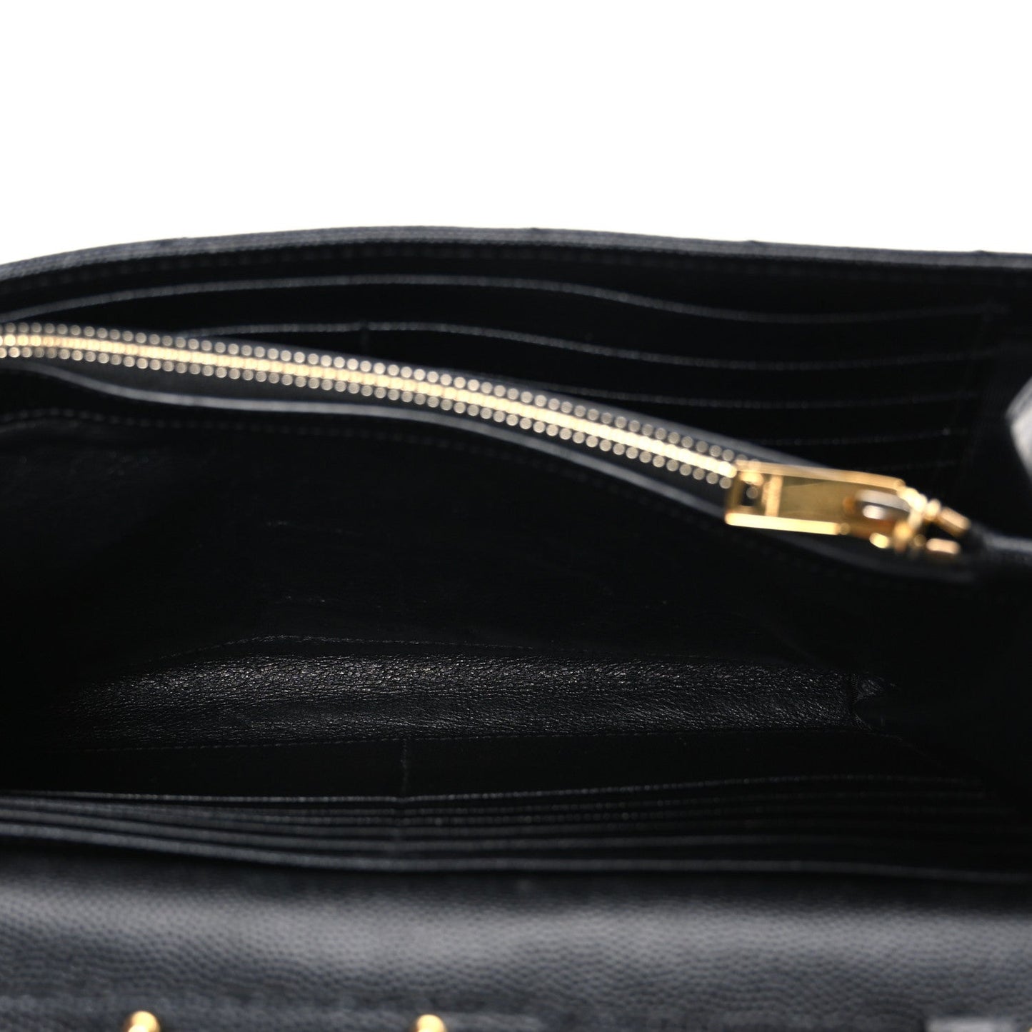 Grain De Poudre Matelasse Chevron Monogram Chain Wallet Black