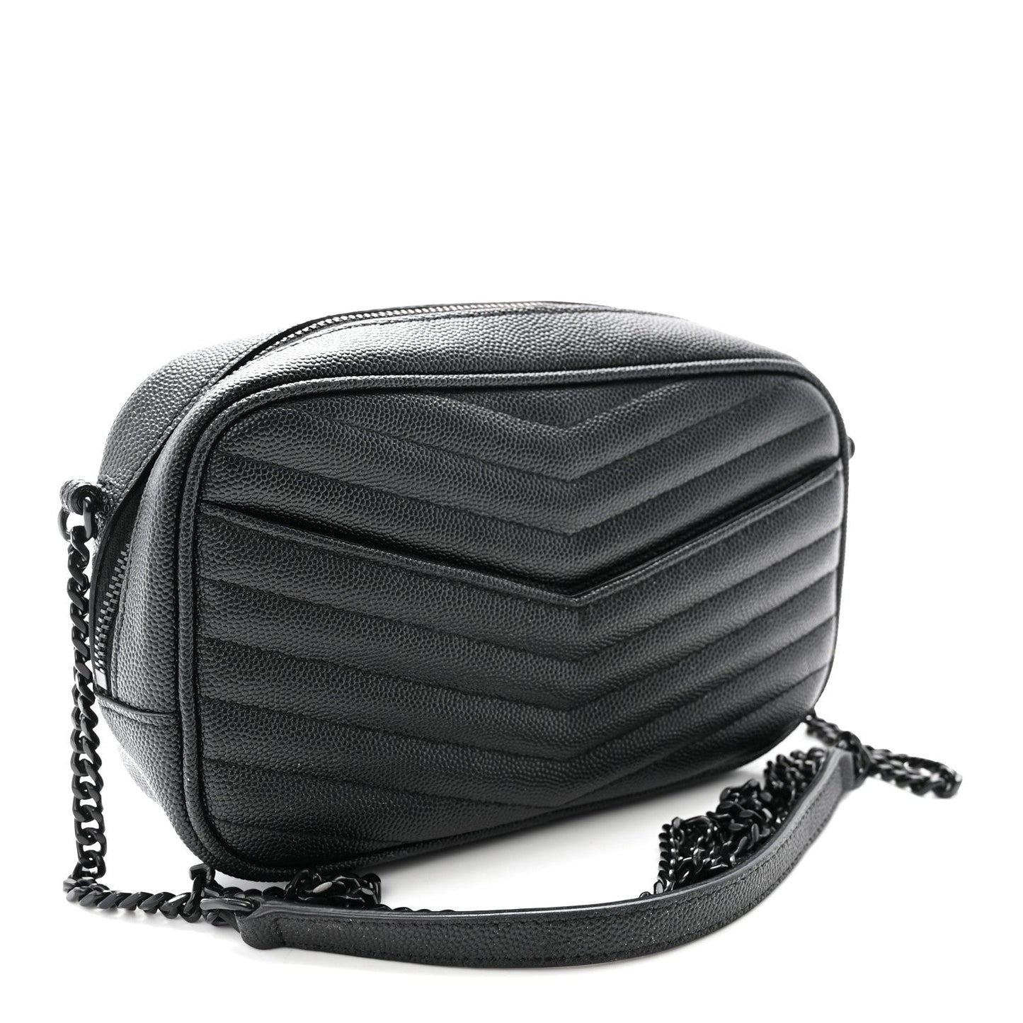 Grain De Poudre Matelasse Monochrome Monogram Mini Lou Camera Bag Black