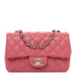 Lambskin Quilted Mini Rectangular Flap Pink
